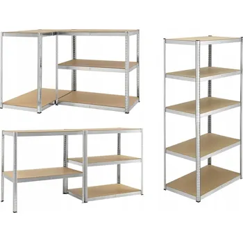 Dílenský regál Kovový skladový regál MatMay 180 x 90 x 40 cm, nosnost až 175 kg na polici