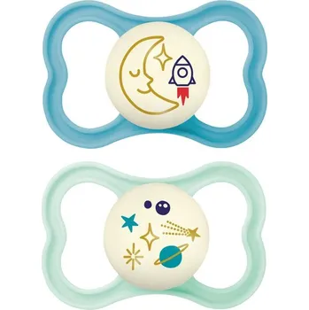 dudlíky MAM DUDLÍK AIR NIGHT 16+, dbl box tyrkysový/mátový