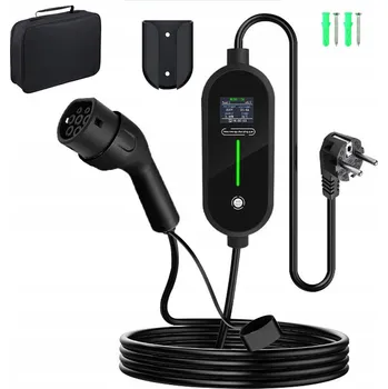 Nabíjecí stanice pro elektromobil Mobilní nabíječka EV Typ 2, 3.5 kW LCD 16A 1-fázová, 5m kabel s brašnou