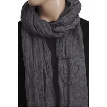 Šála Přírodní viskóza 100% Velká mačkaná šála Pánská grafitová šála GREG w20