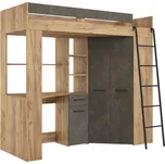 Multifunkční patrová postel OTIRA, pravá, craft zlatý/granada hnědá, 5 let záruka +možnost VÝNOSU + vyzvednutí ZDARMA