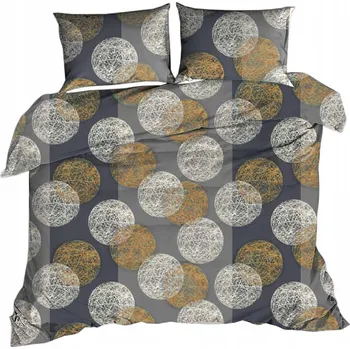 Povlečení Sada povlečení 140x200 BARK 100% BAVLNA vlna geometrické kuličky šedá