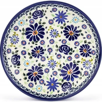 Talíř BOLESŁAWIEC GU-814 DEC. DU126 19,5 cm - keramický dezertní talíř