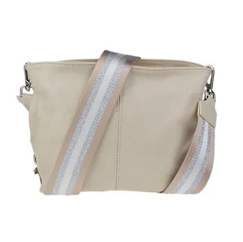 Kabelka NovaKabelka.cz Kožená italská crossbody kabelka Batilda Beige Crema s přídavným popruhem IV