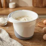 Protiskluzová plastová mísa na míchání KEEEPER 1,5 l bílo-šedá