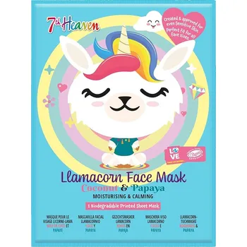 Pleťová maska Montagne Jeunesse (7th Heaven) Dětská pleťová maska Lamacorn s kokosem a papájou 1ks 7th Heaven