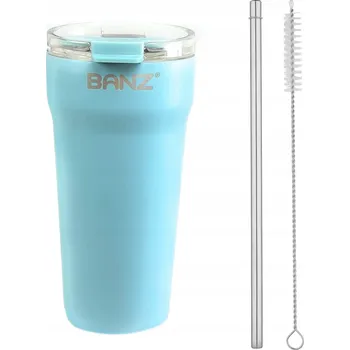 Termohrnek Termohrnek 530 ml s kovovým brčkem a čisticím kartáčkem BANZ