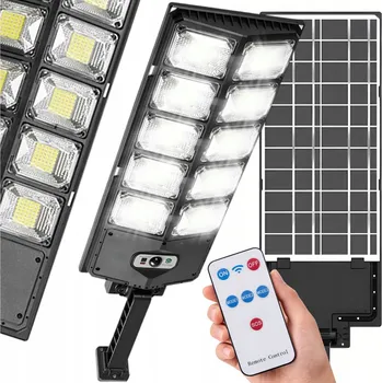 Venkovní osvětlení SOLÁRNÍ LED LAMPA ULICNÍ SVÍTILNA S ČIDLEM POHYBU A SOUMRAKU VELKÁ 1000W DÁLKOVÝ OVLADAČ