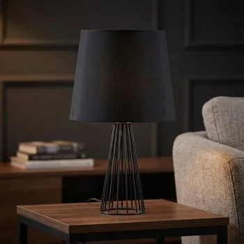 Lampička Stolní lampa s kovovým podstavcem ALTOM DESIGN černá