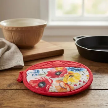 Chňapka Kuchyňská chňapka kulatá bavlněná ALTOM DESIGN BUKIET MAKÓW 18 cm