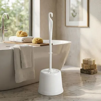 WC štětka WC kartáč s nádobou BENTOM JIN STANDARD bílý