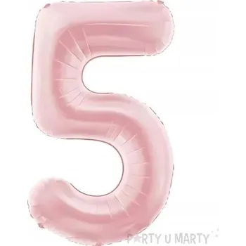 Balónek Fóliový balónek "Číslice 5", růžový matný, PartyDeco, 86 cm (34"), DGT