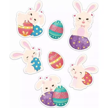 Velikonoční dekorace Velikonoční dekorace na okno - Zajíčci 01 7ks