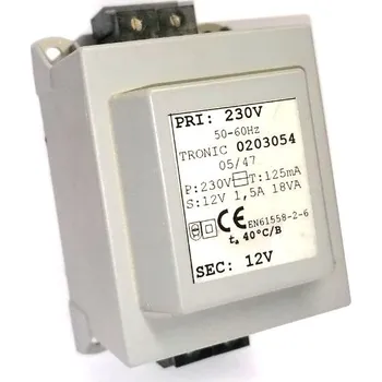 Transformátor Transformátor: zalévaný 18VA 230VAC 12V 1,5A TRONIC 0102054
