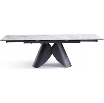 Jídelní stůl Rozkládací obdélníkový jídelní stůl keramický 160(240)x90cm Sestri Bílý