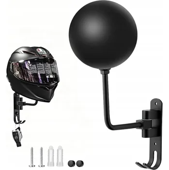 Věšák Nástěnný držák / věšák na helmu a motocyklovou bundu s háčkem na rukavice