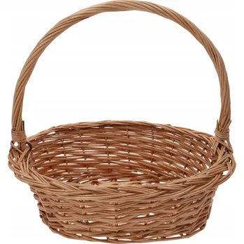 Nákupní košík Oválný hnědý proutěný košík na velikonoční svěceninu 35x27 cm