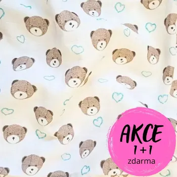 Prem plenková osuška Medvídek srdíčko modré 90x100 cm (Osuška pro kojence)