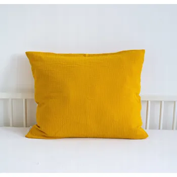 Povlak na polštářek Povlak na polštář 45x45 bavlněný mušelín měkký prodyšný žlutý