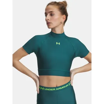 Dámské tričko Dámské tričko Under Armour HeatGear Crop Mock SS - Dámské Under Armour zelená 3552736