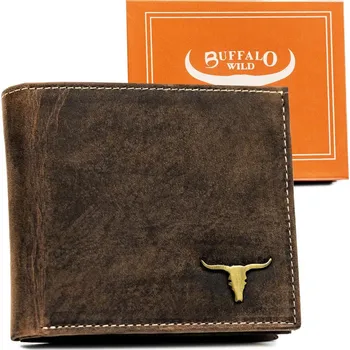 Peněženka Tmavě hnědá pánská velká kožená peněženka Buffalo Wild E065 RM-01-BAW Velikost: ONE SIZE