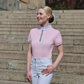 Závodní košile s krátkým rukávem Horsenjoy růžová, velikost 42