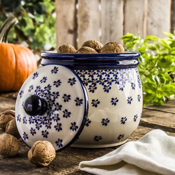 Dóza na potraviny Keramická dóza (nádoba) Bolesławiec - dek. 882A