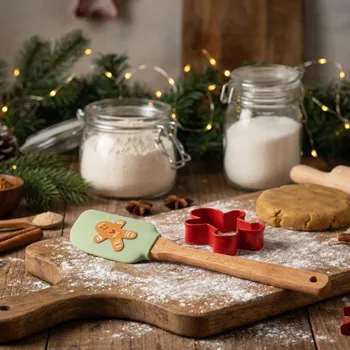 Obracečka Silikonová lopatka s vykrajovátkem vánoční ALTOM DESIGN CIASTUŚ zelená 2 ks