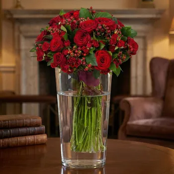 Váza Skleněná váza ALTOM DESIGN RÓŻA 25 cm