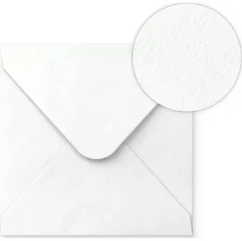 Obálka OZDOBNÉ OBÁLKY 155x155mm SVATEBNÍ BÍLÁ OBÁLKA ČTVEREC 120g/m² - 50 ks