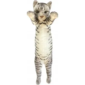 plyšák Plyšová Kočička Stojící Dlouhás tmavě šedá DUBI - 55 cm