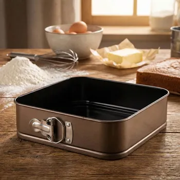 Forma na pečení Čtvercová nepřilnavá dortová forma VALDINOX AURUM 24 cm hnědá