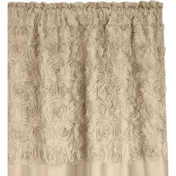 Obraz Závěs 130x270 Ořechová VELUR RŮŽE 3D Salon Ložnice Páska