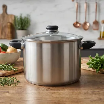 Vysoký hrnec z nerezové oceli se skleněnou poklicí ALTOM DESIGN EMILIO 7,0 l