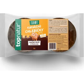 Čokoláda TOPNATUR Kukuřičné chlebíčky slaný karamel v mléčné polevě 70 g