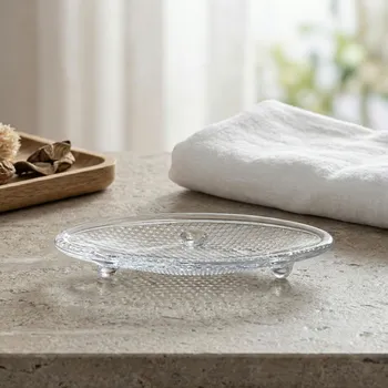 Mýdlenka Skleněná mýdlenka na nožkách ALTOM DESIGN šedá