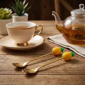 Příbor Čajové lžičky ALTOM DESIGN ANANAS zlaté 2 ks