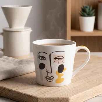 Porcelánový hrnek ALTOM DESIGN TWARZE A 350 ml bílý