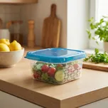 Čtvercová dóza na potraviny s víkem BRANQ BLUE BOX 1,25 l modrá