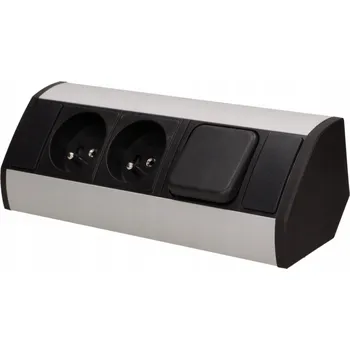 Elektrická zásuvka Zásuvka, Stolní elektrická lišta Orno černá