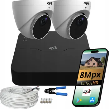 IP kamera SADA KAMER PRO MONITORING: 2 EXTERNÍ IP POE DOME KAMERY 4K 8Mpx