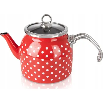 Rychlovarná konvice Tradiční ocelová smaltovaná Konvice Orion 1,1 l bílá, červená