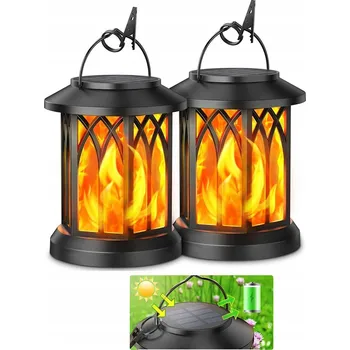 Venkovní osvětlení Zahradní LED solární lampa Lampion Lucerna Hřbitovní Svíčka závěsná 2Ks