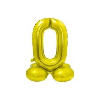 Balónek Fóliový balónek smart číslice 0 zlatá velká stojící