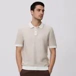 Reserved - Bavlněný polo svetr - béžová - 686HT-08P - 686HT-08P-XL