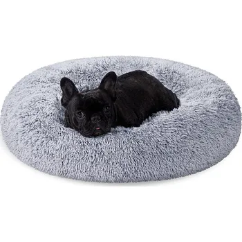 Pelíšek pro psa Plyšový pelíšek Fluffys L šedý