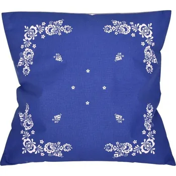 Povlečení Povlak bavlna Folk podklad modrý 38x38 cm