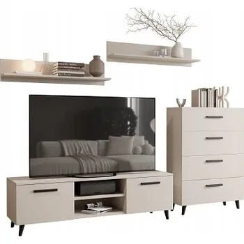 Komoda Nábytková Stěna - sada nábytku v černém kašmírovém stylu ve skandinávském stylu FIORD KOMODA