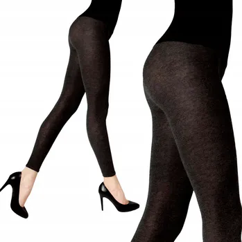 Dámské legíny Dámské legíny 110 DEN bavlněné s vlnou elastické černé Legs 3-M