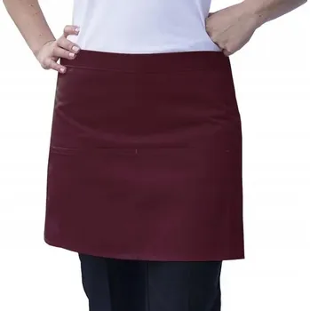 Kuchyňská zástěra Kelnerská zástěra 40 cm s kapsami - bordó barva